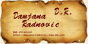 Damjana Radnović vizit kartica